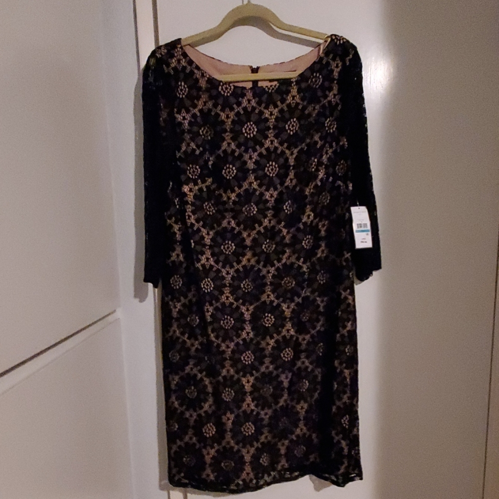 Jessica Howard Long Sleeve Dress. Floral lace.